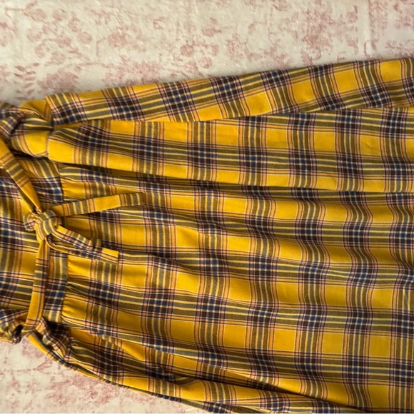 Yellow Plaid Maxi Skirt
